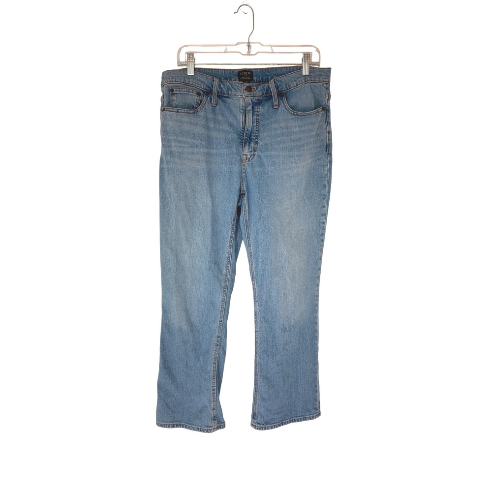 J.Crew Mid-Rise Flare Crop Jean All Day Stretch Light Wash Denim Casual Basic 30